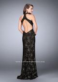 Picture of: Lace Prom Dress with Large Keyhole and Open Back in Black, Style: 24439, Back Picture