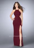 Picture of: High Neck Prom Dress with Strappy Back and Side Slit in Red, Style: 24443, Detail Picture 11