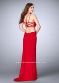 Picture of: High Neck Prom Dress with Strappy Back and Side Slit in Red, Style: 24443, Detail Picture 6