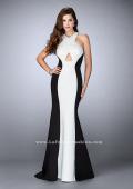 Picture of: Long Neoprene Prom Dress with Exposed Zipper in Black, Style: 24449, Main Picture