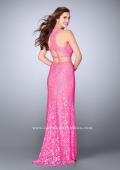 Picture of: Two Piece Lace Dress with Side Slit and Racer Back in Pink, Style: 24463, Back Picture