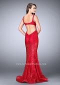Picture of: Lace Mermaid Romper Dress with an Open Back in Red, Style: 24466, Back Picture