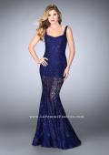 Picture of: Lace Mermaid Romper Dress with an Open Back in Blue, Style: 24466, Detail Picture 2