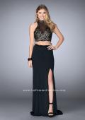 Picture of: Two Piece Prom Dress with Beading and Side Leg Slit in Black, Style: 24494, Main Picture