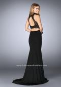 Picture of: Two Piece Prom Dress with Beading and Side Leg Slit in Black, Style: 24494, Back Picture