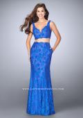 Picture of: Long Scalloped Lace Two Piece Prom Dress in Blue, Style: 24496, Main Picture
