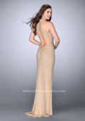 Picture of: High Neck Beaded Dress with Keyhole and Open Back in Nude, Style: 24499, Back Picture