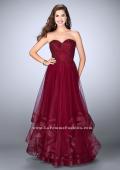 Picture of: Beaded A-line Prom Dress with a Tiered Tulle Skirt in Red, Style: 24517, Detail Picture 1