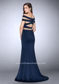 Picture of: Off the Shoulder Two Piece Dress with Strappy Back in Blue, Style: 24520, Back Picture