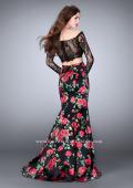 Picture of: Floral Long Sleeve Two Piece Mermaid Style Prom Dress in Print, Style: 24522, Back Picture