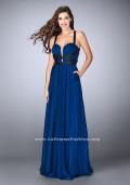 Picture of: Chiffon A-line Prom Dress with Vegan Leather Straps in Blue, Style: 24536, Main Picture