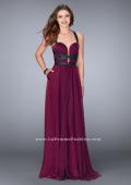 Picture of: Chiffon A-line Prom Dress with Vegan Leather Straps in Pink, Style: 24536, Detail Picture 1