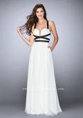 Picture of: Chiffon A-line Prom Dress with Vegan Leather Straps in Ivory, Style: 24536, Detail Picture 3