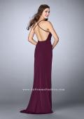 Picture of: Gathered Beaded Jersey Dress with Envelope Skit in Purple, Style: 24539, Back Picture