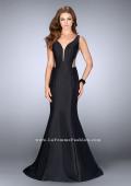Picture of: Mermaid Prom Dress with Deep V Neckline and Ruffles in Black, Style: 24555, Detail Picture 1
