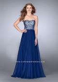 Picture of: Strapless A-line Dress with Beading and Chiffon Skirt in Blue, Style: 24561, Main Picture