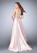 Picture of: Two Piece A-line Prom Gown with Full Satin Skirt in Pink, Style: 24563, Back Picture