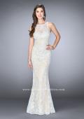 Picture of: Flare Lace Prom Dress with High Neck and Low Back in White, Style: 24565, Main Picture