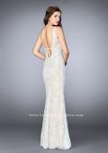 Picture of: Flare Lace Prom Dress with High Neck and Low Back in White, Style: 24565, Back Picture