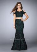 Picture of: Two Piece Cold Shoulder Lace Dress with Beading in Green, Style: 24583, Detail Picture 1