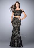 Picture of: Two Piece Cold Shoulder Lace Dress with Beading in Black, Style: 24583, Detail Picture 3