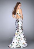 Picture of: Floral Mikado Mermaid Gown with Rectangle Neckline in Print, Style: 24589, Detail Picture 2