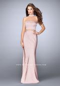 Picture of: Beaded Illusion Two Piece Dress with Attached Choker in Pink, Style: 24594, Main Picture