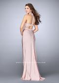 Picture of: Beaded Illusion Two Piece Dress with Attached Choker in Pink, Style: 24594, Back Picture