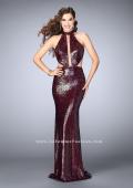 Picture of: Sequin Gown with Rectangle Neckline and Side Cut Outs in Red, Style: 24595, Main Picture