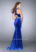 Picture of: Two Piece Velvet Dress with Key Hole Cut Out Back in Blue, Style: 24599, Back Picture