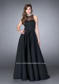 Picture of: A-line Neoprene Prom Gown with Beaded Choker in Black, Style: 24607, Main Picture