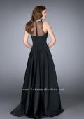 Picture of: A-line Neoprene Prom Gown with Beaded Choker in Black, Style: 24607, Back Picture