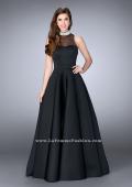 Picture of: A-line Neoprene Prom Gown with Beaded Choker in Black, Style: 24607, Detail Picture 1