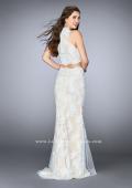Picture of: Two Piece Lace Prom Dress with Flare Skirt in White, Style: 24615, Back Picture