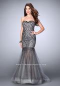 Picture of: Beaded Strapless Dress with Tulle Mermaid Skirt in Silver, Style: 24616, Main Picture