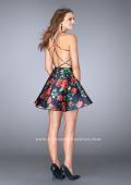 Picture of: Short Floral Mikado Dress with Strappy Back in Print, Style: 24620, Back Picture