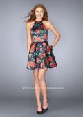 Picture of: Short Floral Mikado Dress with Strappy Back in Print, Style: 24620, Detail Picture 1