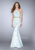 Picture of: High Neck Two Piece Dress with Colored Beading in Blue, Style: 24637, Main Picture