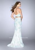 Picture of: High Neck Two Piece Dress with Colored Beading in Blue, Style: 24637, Back Picture