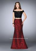 Picture of: Two Piece Prom Dress with Jacquard Flare Skirt in Red, Style: 24646, Main Picture