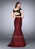 Picture of: Two Piece Prom Dress with Jacquard Flare Skirt in Red, Style: 24646, Detail Picture 1