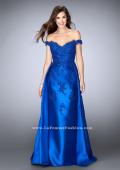 Picture of: Off the Shoulder Prom Gown with Mikado Skirt and Cape in Blue, Style: 24647, Main Picture