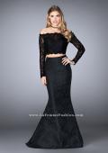 Picture of: Two Piece Lace Top Prom Dress with Mermaid Skirt in Black, Style: 24648, Main Picture