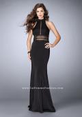 Picture of: Jersey Dress with Sheer Beaded Back and Waist in Black, Style: 24654, Main Picture