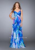 Picture of: Gathered Print Chiffon Gown with Beaded Straps in Print, Style: 24668, Detail Picture 1
