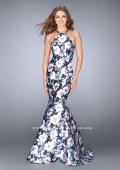 Picture of: Flower Print Mermaid Mikado Dress with Strappy Back in Print, Style: 24673, Main Picture