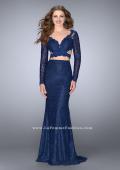 Picture of: Two Piece Lace Dress with Cross Body Top in Blue, Style: 24686, Main Picture