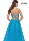 Picture of: Tulle Prom Dress with Lace Detail in Aqua, Style: 31503, Detail Picture 12