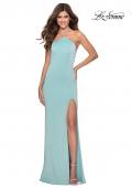 Picture of: High Neckline Prom Dress with Rhinestone Straps in Aqua, Style: 28537, Detail Picture 2