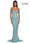 Picture of: Gorgeous Corset Style Prom Dress with Rhinestone Fabric in Aqua , Style: 33019, Detail Picture 5